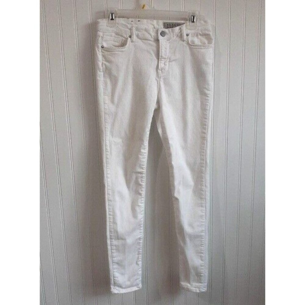 All Saints Jeans Womens Size‎ 31 Grace White Stretchy Skinny Mid Rise Stretch